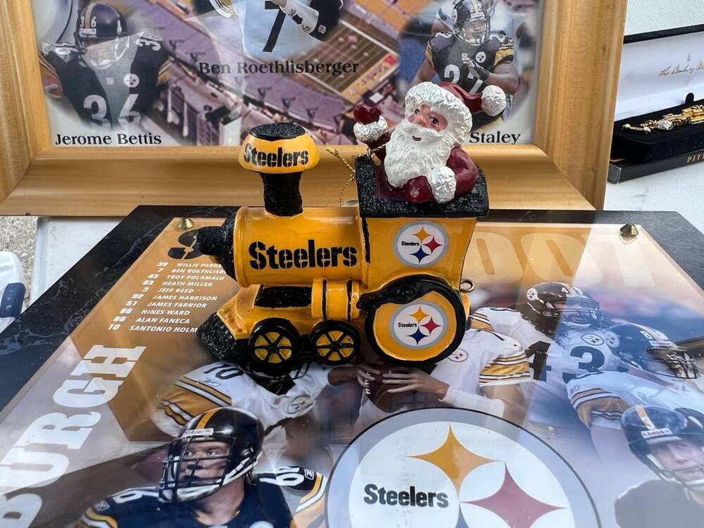 Pittsburgh Steelers Santa Train Christmas Ornament